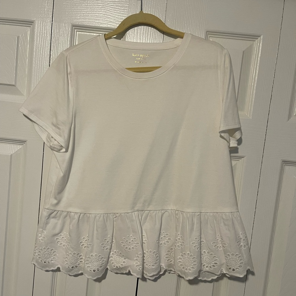 Size XL Kate Spade White Peplum Top